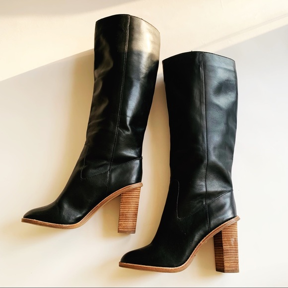 Madewell Shoes - Madewell Boots Tali Knee Boots Leather Black 8